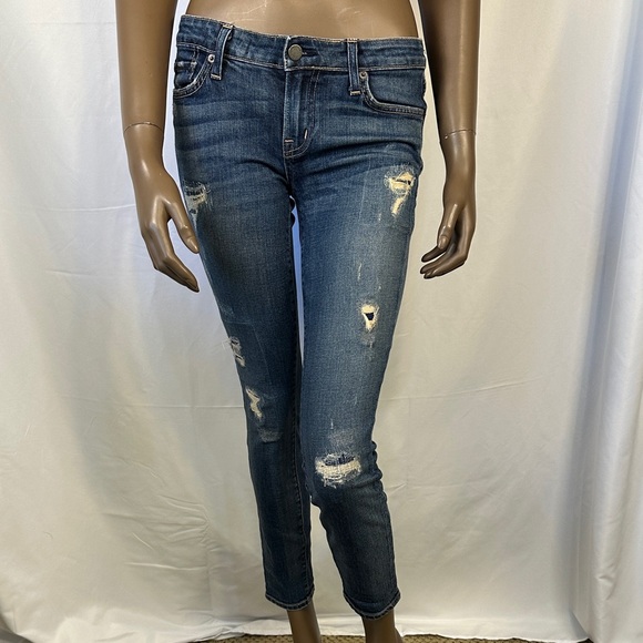 Textile Elizabeth and James Distressed Blue Women's Jeans - Picture 1 of 11